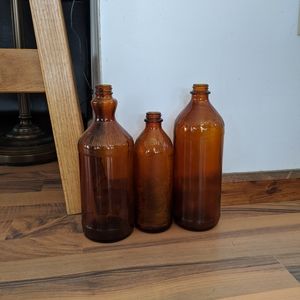 Antique Vintage Amber Clorox Bottles